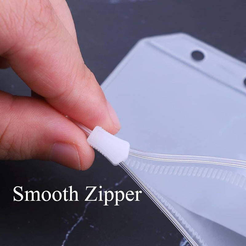 Antner 12pcs A7 Mini Binder Pockets 6 Holes Zipper Cash Envelopes for Budgeting Loose Leaf Bags Planner Insert Pouches for A7 6-Ring Budget Wallet Binder - Image 4